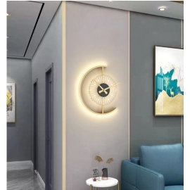 Modern Minimalist Led Wall Lamp With Clock Bedroom Dining Room Corridor Aisle Wall Light Home Indoor Lighting Decor Lamp Fixture